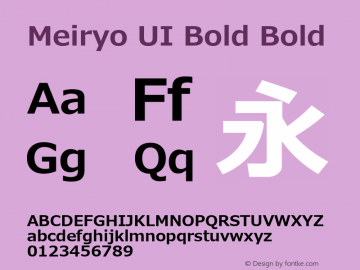 Meiryo UI Bold Version 6.20图片样张