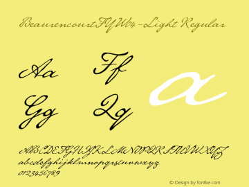 Beaurencourt FY W04 Light Version 1.1 Font Sample