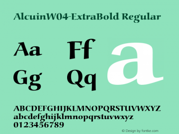 Alcuin W04 Extra Bold Version 1.00图片样张