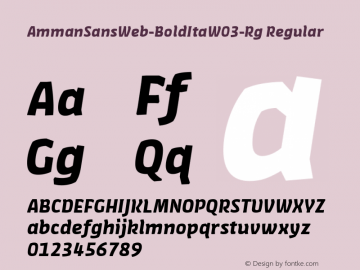 AmmanSansWeb-BoldIta W03 Rg Version 7.504图片样张