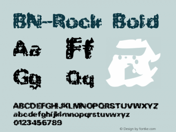 BN-Rock Bold 1999; 1.0, initial release Font Sample