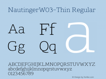 Nautinger W03 Thin Version 1.00 Font Sample