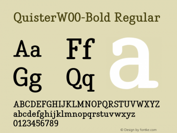 Quister W00 Bold Version 1.00 Font Sample