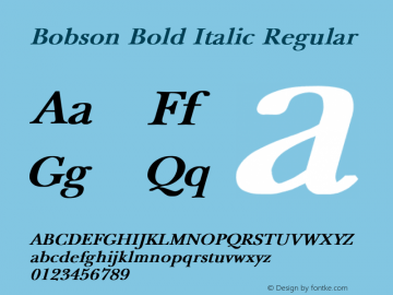 Bobson Bold Italic Regular Unknown图片样张