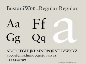 Bustani W00 Regular Version 1.00 Font Sample