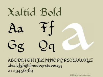 Xaltid Bold Altsys Fontographer 3.5  10/12/92 Font Sample