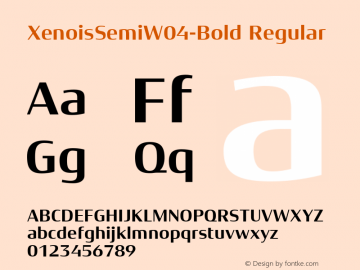 Xenois Semi W04 Bold Version 1.1 Font Sample