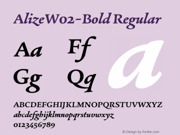 Alize W02 Bold Version 1.1 Font Sample