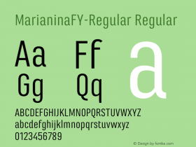 Marianina FY Regular Version 1.000 Font Sample