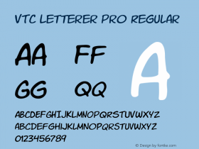 VTC Letterer Pro Regular 1999; 1.0, initial release图片样张