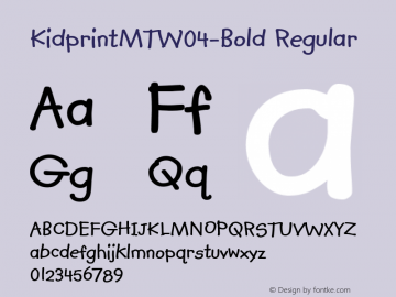 Kidprint MT W04 Bold Version 1.00 Font Sample