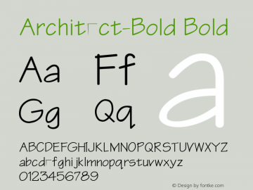 Architect-Bold Bold Altsys Fontographer 3.5  3/28/92 Font Sample