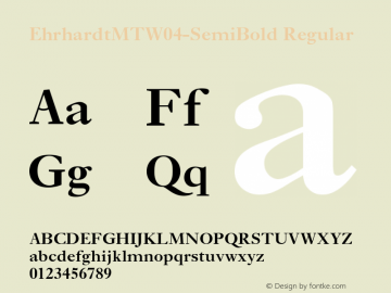 Ehrhardt MT W04 SemiBold Version 1.10 Font Sample
