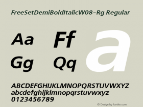 FreeSetDemiBold Italic W08 Rg Version 1.00图片样张