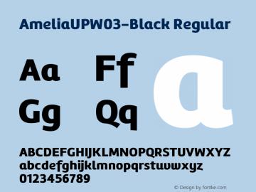 Amelia UP W03 Black Version 1.10 Font Sample