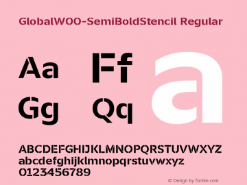 Global W00 SemiBold Stencil Version 1.20 Font Sample