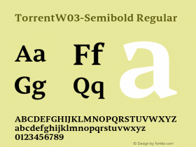 Torrent W03 Semibold Version 1.10 Font Sample