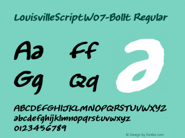 Louisville Script W07 Bold It Version 1.00 Font Sample