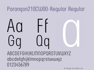 Parangon 210C W00 Regular Version 1.00 Font Sample