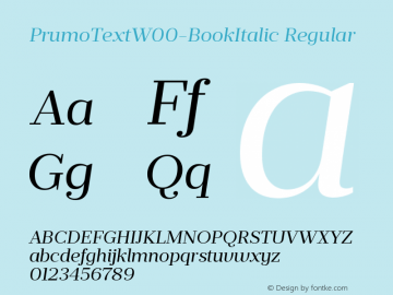 Prumo Text W00 Book Italic Version 1.10 Font Sample