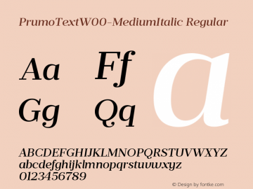 Prumo Text W00 Medium Italic Version 1.10图片样张