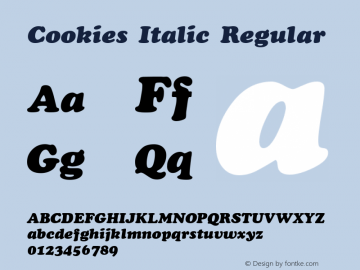 Cookies Italic Regular Unknown Font Sample