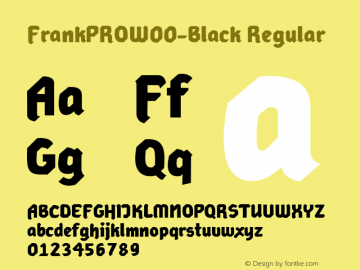 Frank PRO W00 Black Version 1.00 Font Sample