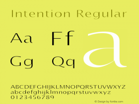 Intention W00 Regular Version 4.10 Font Sample