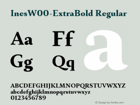 Ines W00 ExtraBold Version 1.00 Font Sample