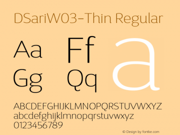 D Sari W03 Thin Version 1.00 Font Sample