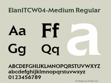 Elan ITC W04 Medium Version 1.00 Font Sample