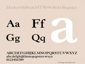 Horley Old Style MT W04 Bold Version 1.00 Font Sample