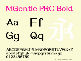 MGentle PRC Bold  Font Sample