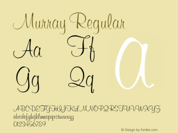 Murray Regular Altsys Fontographer 3.5  11/18/92图片样张