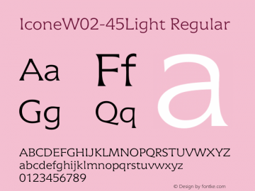 Icone W02 45 Light Version 1.01 Font Sample