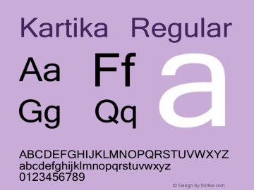 Kartika Version 5.90a Font Sample