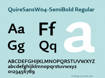 Quire Sans W04 SemiBold Version 1.00 Font Sample