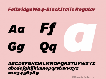 Felbridge W04 Black Italic Version 1.00 Font Sample