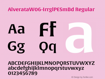 Alverata W06 Irrgl PE SmBd Version 1.1 Font Sample