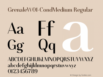 Grenale W01 Cond Medium Version 1.00 Font Sample