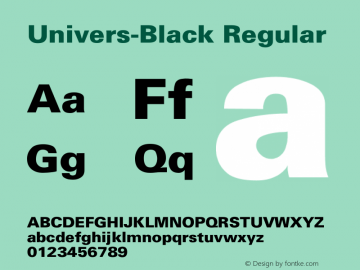 Univers-Black Regular Converted from D:\FONTTEMP\UNIVERS1.TF1 by ALLTYPE图片样张