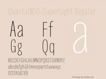Quartal W10 Super Light Version 1.1 Font Sample