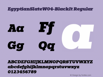 Egyptian Slate W04 Black Italic Version 1.00图片样张