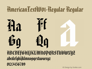 American Text W01 Regular Version 1.00 Font Sample
