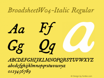 Broadsheet W04 Italic Version 3.50图片样张