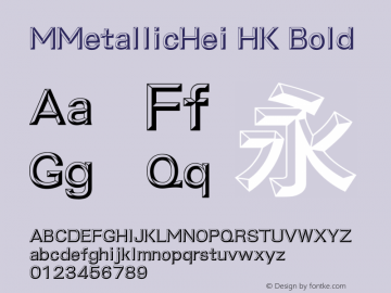 MMetallicHei HK Bold  Font Sample