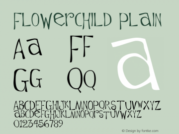 Flowerchild Plain Altsys Fontographer 3.3  6/1/94图片样张