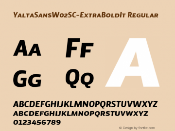 Yalta Sans W02SC Extra Bold It Version 1.00 Font Sample
