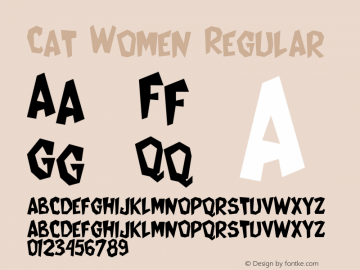 Cat Women Regular Macromedia Fontographer 4.1 3/21/96 Font Sample