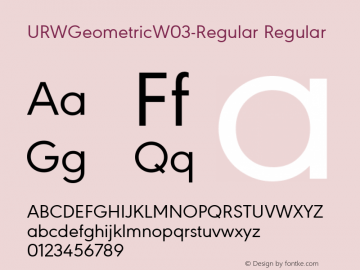URW Geometric W03 Regular Version 1.00 Font Sample